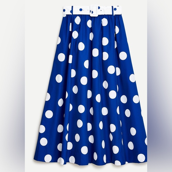 J. Crew Belted maxi skirt in polka dot NWT - Picture 4 of 13
